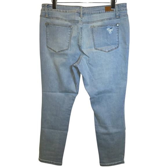 Judy Blue Distressed Blue Jeans Boyfriend Destroyed Light Wash 15 32 14 Ankle - Picture 3 of 16